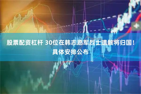 股票配资杠杆 30位在韩志愿军烈士遗骸将归国！具体安排公布