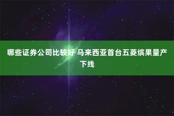 哪些证券公司比较好 马来西亚首台五菱缤果量产下线